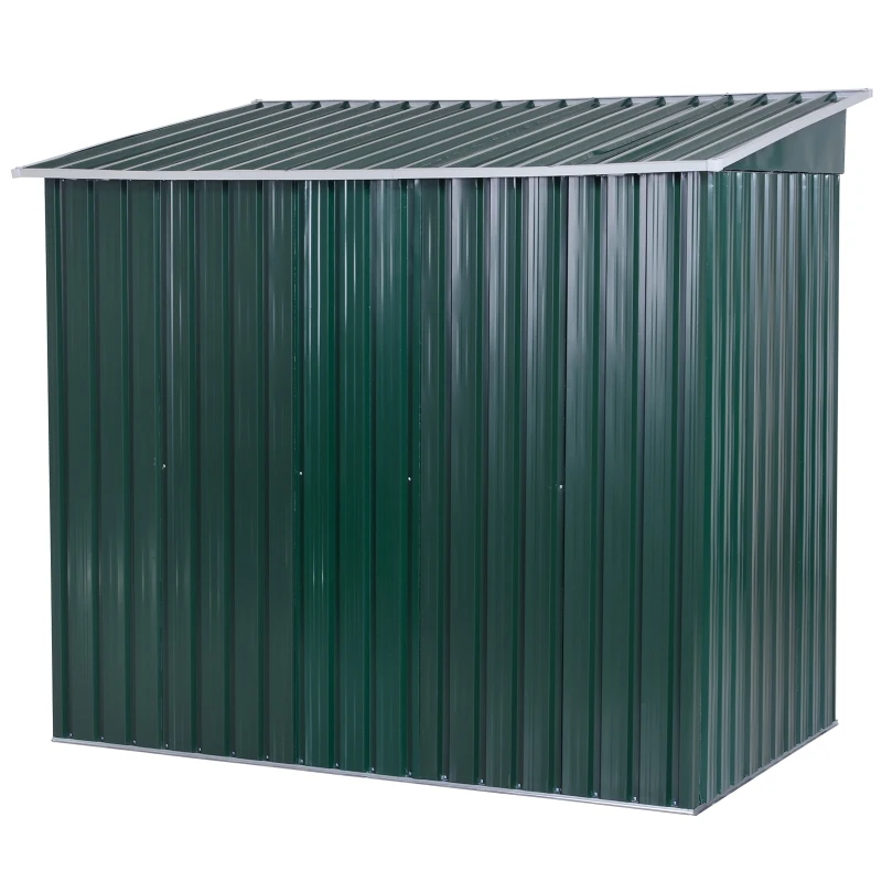 Outsunny Metal Garden Shed W/ Free Foundation, 2x1.2 m-Dark Green