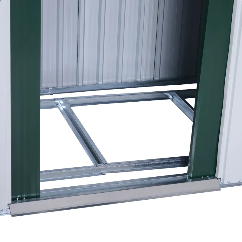 Outsunny Metal Garden Shed W/ Free Foundation, 2x1.2 m-Dark Green