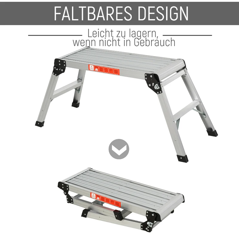 Homcom werkplatform aluminium opstap | Aosom.de