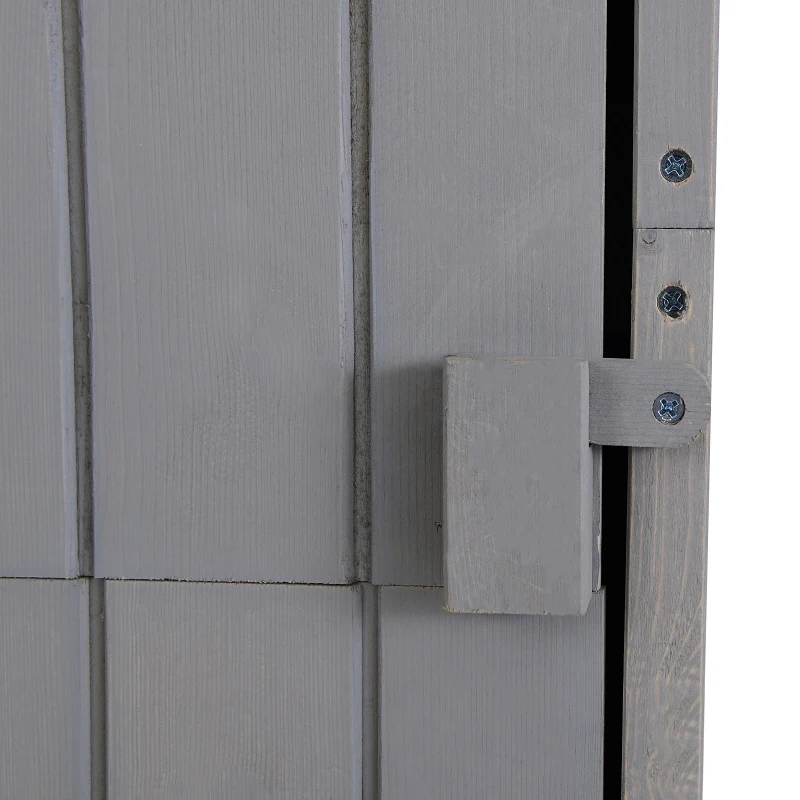 Outsunny Garden Shed Tool Room Storage House Water-resistant Spire Roof Pine Cedarwood -Grey