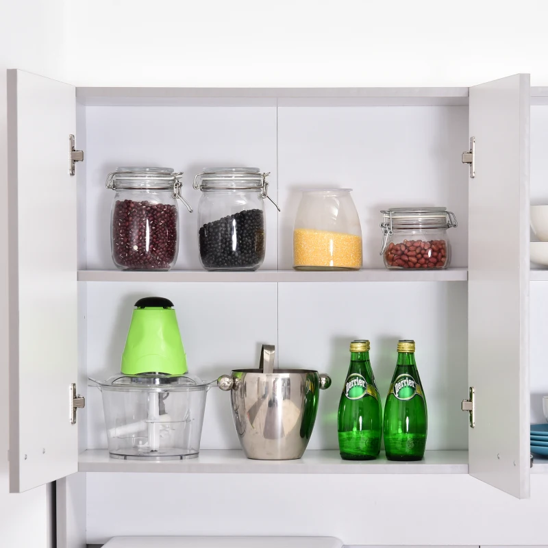 HOMCOM 4-Door Kitchen Display-White