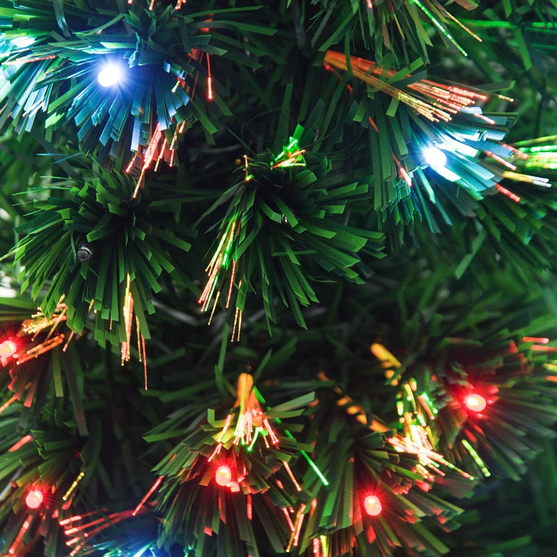 HOMCOM kerstboom dennenboom kerstboom met LED‘s glasvezelboom ster 8 model