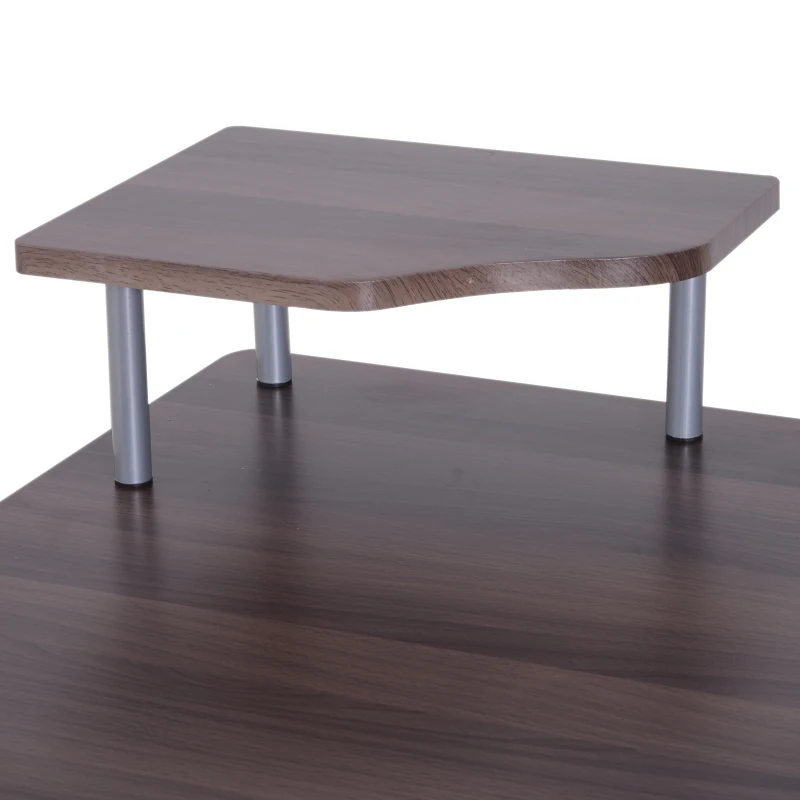 HOMCOM Computertafel bureau kantoortafel PC-tafel werktafel hout bruin