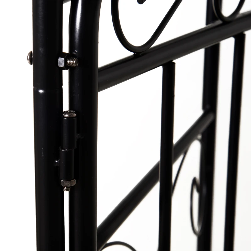 Outsunny Metal Outdoor Garden Gate w/ Arch Black