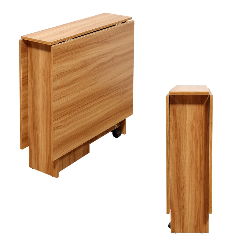 HOMCOM mobiele tafel klaptafel met wielen bureau bijzettafel opbergruimte