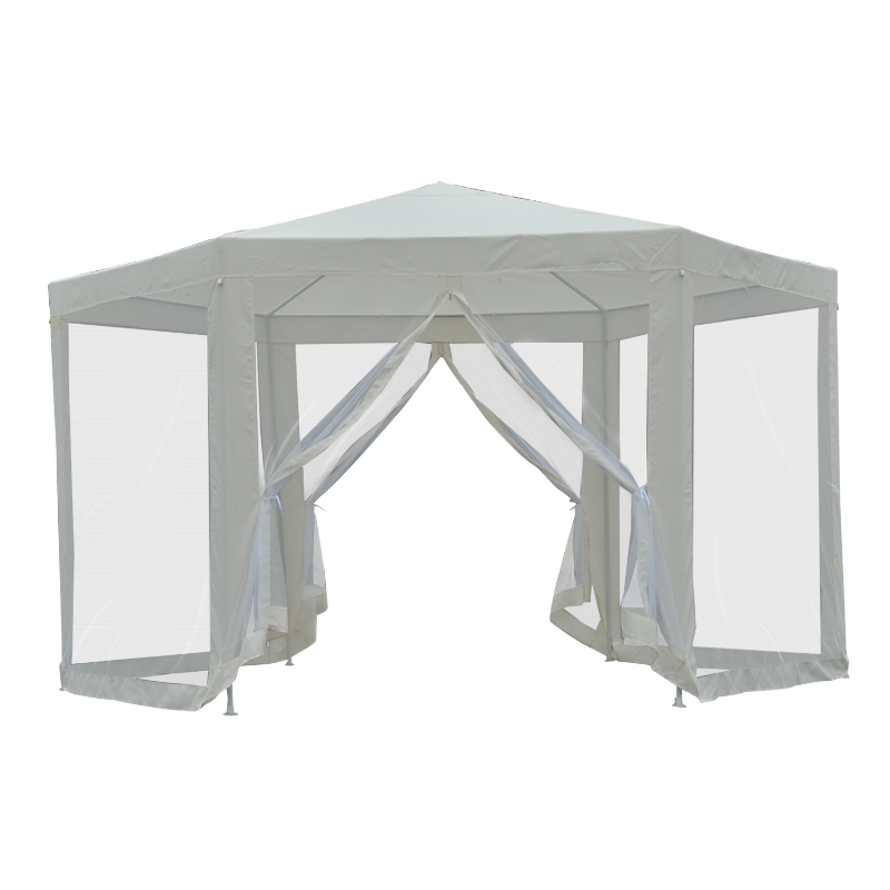 Tuinpaviljoen partytent paviljoen tuintent feesttent 6-hoekig, 3,9x3,9m