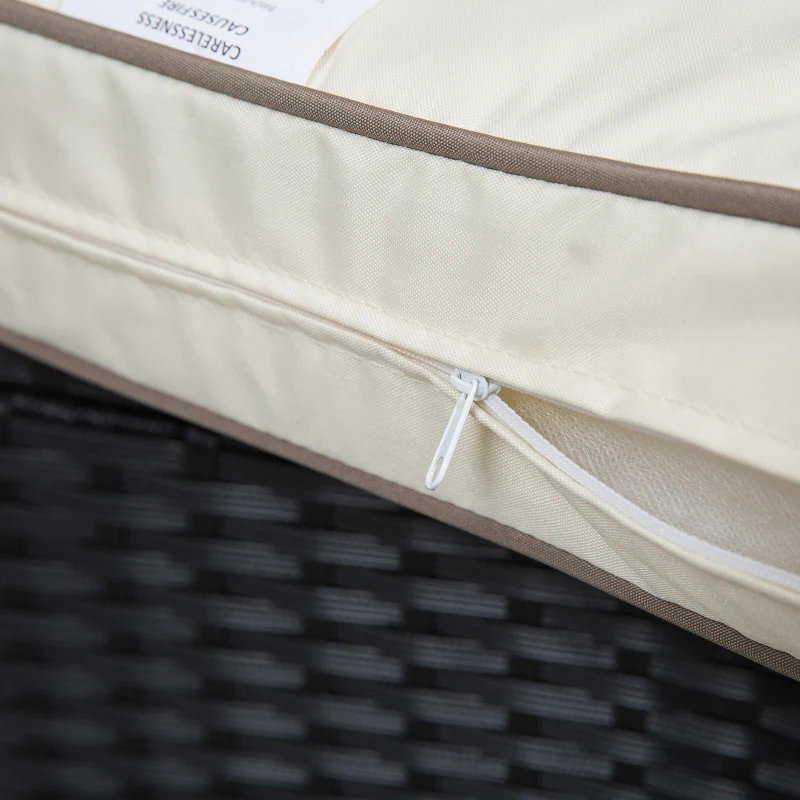 Outsunny 4 pcs Rattan Furniture Sofa Storage Table Set w/ 2 Drawers Corner Table Black