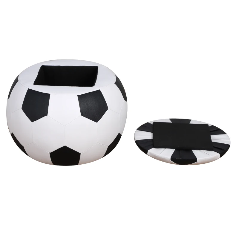 HOMCOM kinderbank in voetbal-design Kinderkruk met opbergruimte Kinderstoel