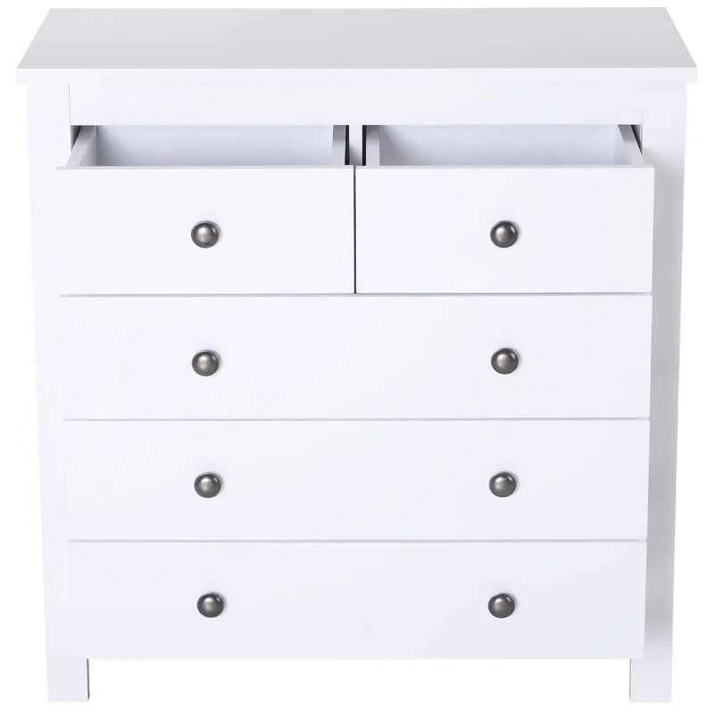 HOMCOM Ladekast met 5 lades commode dressoir kast MDF + spaanplaat