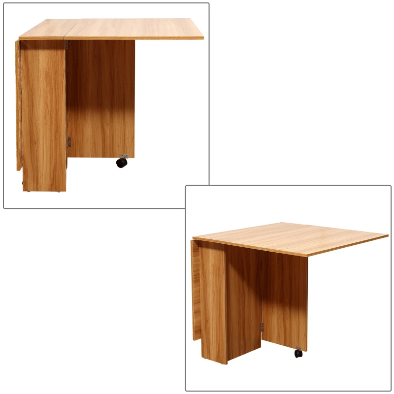 HOMCOM mobiele tafel klaptafel met wielen bureau bijzettafel opbergruimte