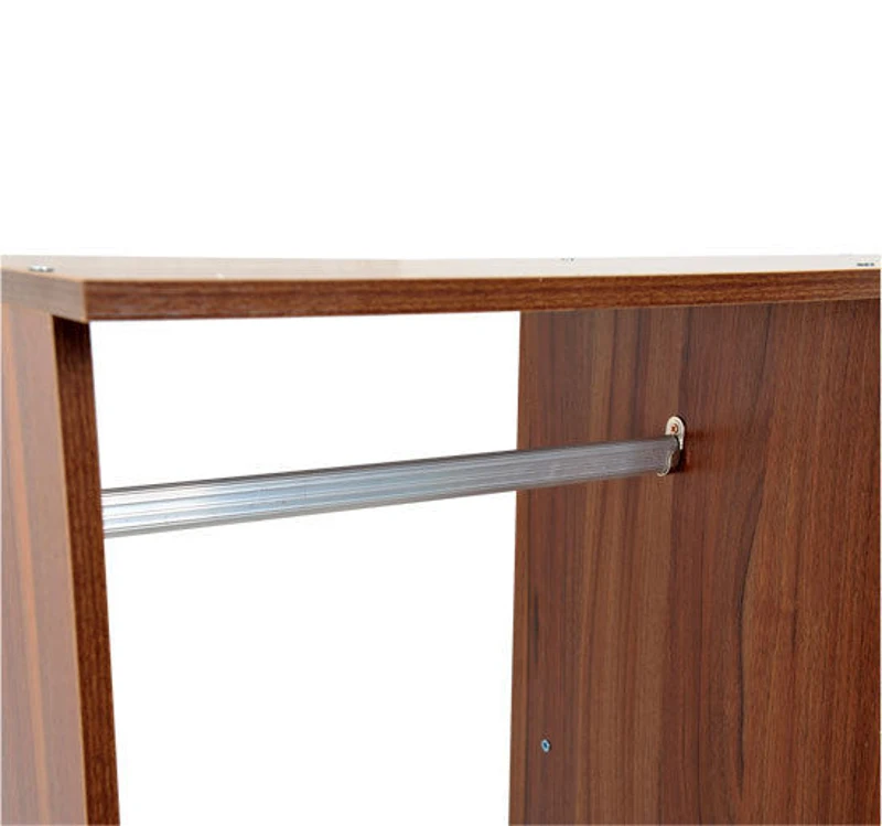 HOMCOM Open Wardrobe W/ Clothes Hanging Rail-Walnut