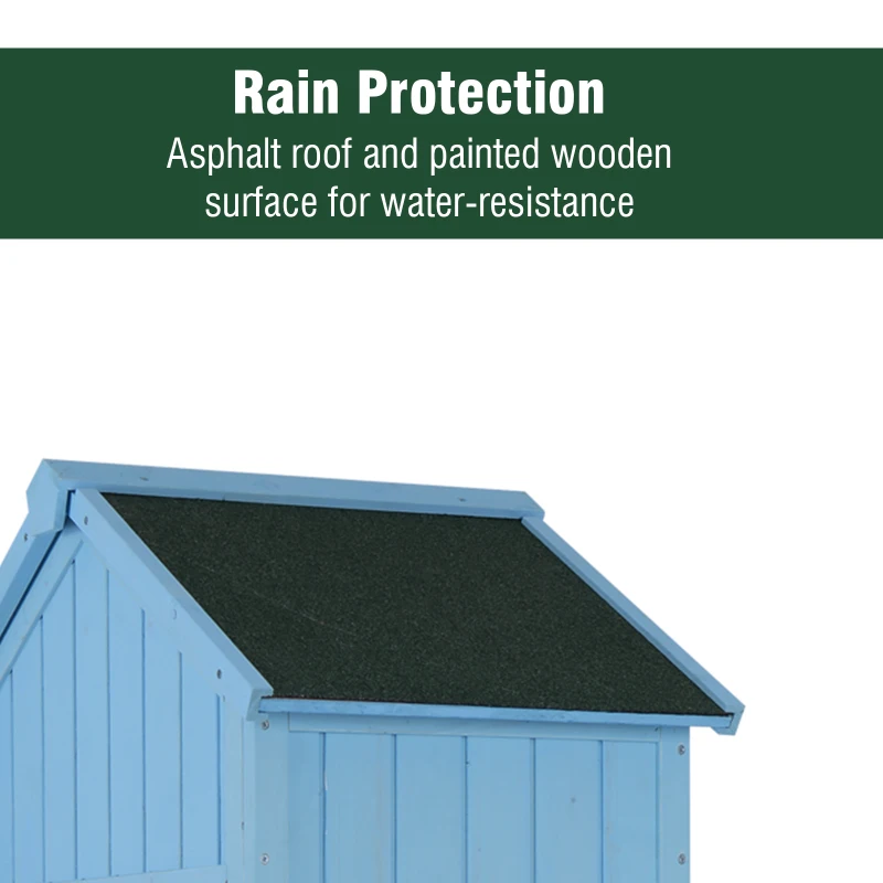Outsunny Garden Shed, Water-resistant Spire Roof-Blue