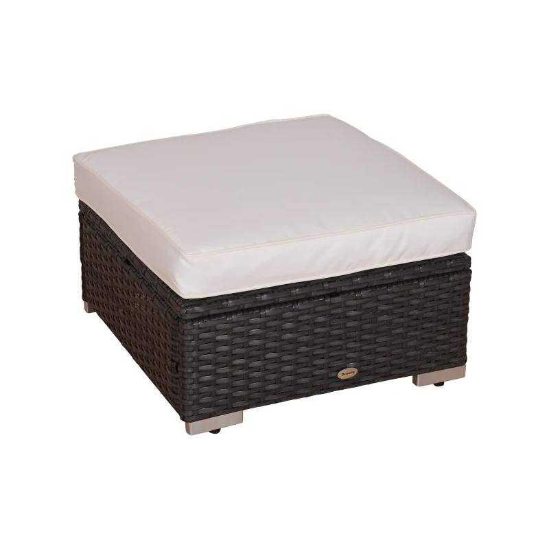 Outsunny 7 pc Rattan Sofa Set W/ Cushions-Black/Beige