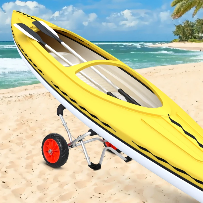 Kajaktrailer aluminium boottrailer inklapbaar ruimtebesparend PU-banden zilver 75 kg