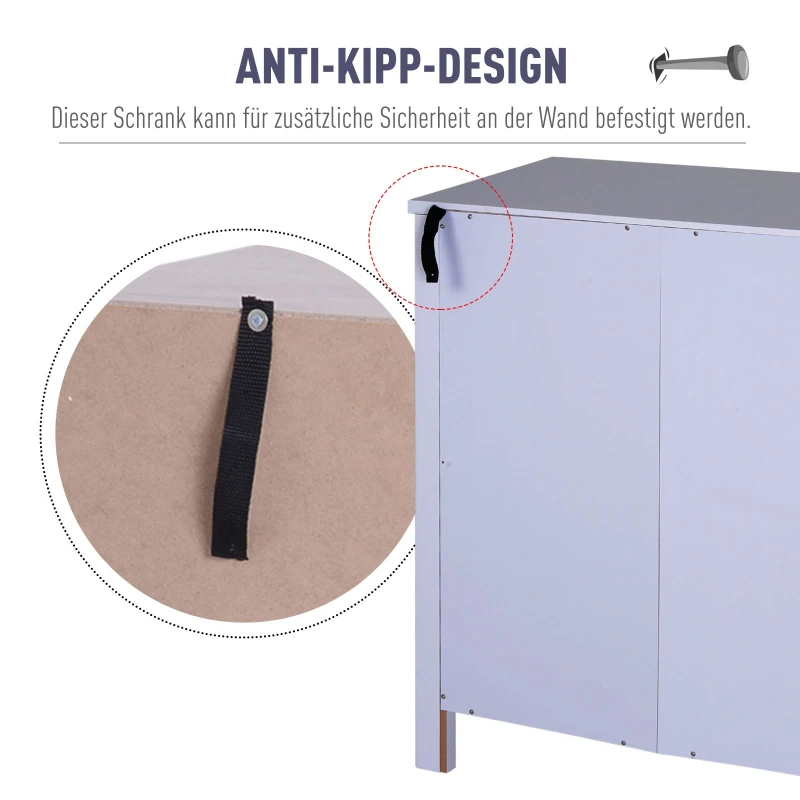 HOMCOM Ladekast met 5 lades commode dressoir kast MDF + spaanplaat