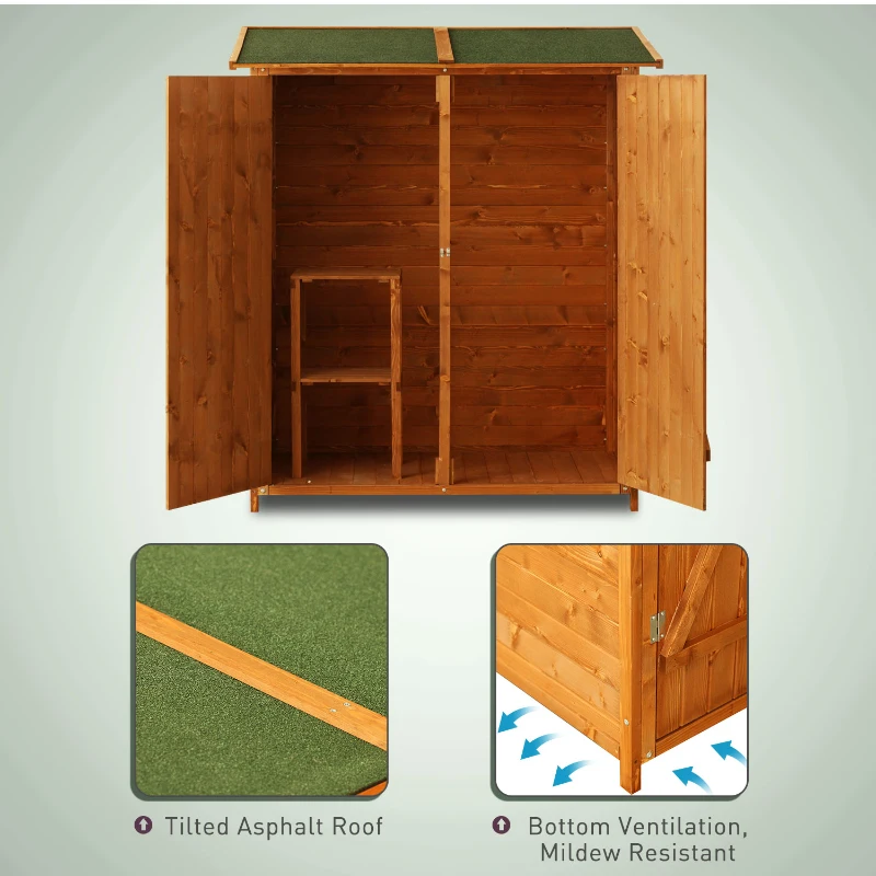 Outsunny Garden Shed Double Door Storage Cabinet