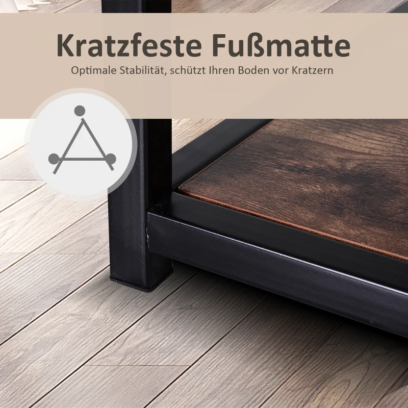 HOMCOM® TV-meubel, lowboard, TV-plank, in industrieel design, 3 niveaus, naturel spaanplaat 120 x B40 x H45 cm