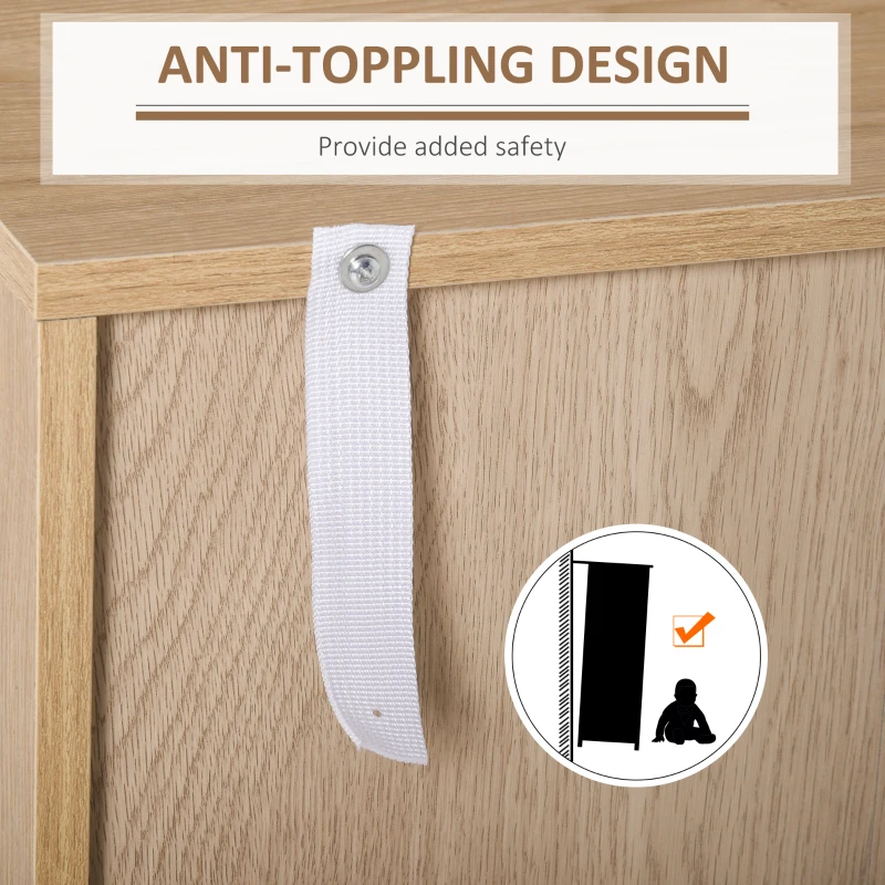 HOMCOM Bedside Drawer Chest Storage Cabinet Side Table Dresser for Living Room