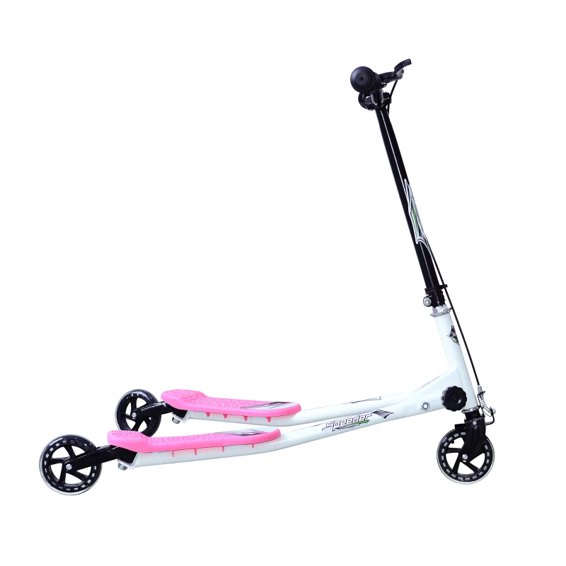 HOMCOM Kids 3 Wheels Foldable Scooter-Pink/White