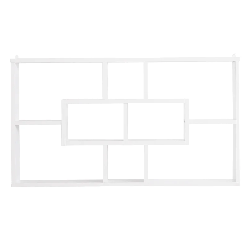 HOMCOM Wandstelling hangende stelling zwevende plank rek boekenplank wandplank organizer hout