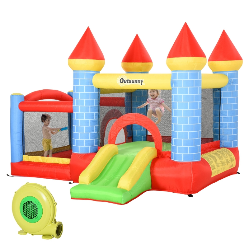 Outsunny Kids Bounce Castle Inflatable Trampoline Slide Pool Basket 3 x 2.75 x 2.1m