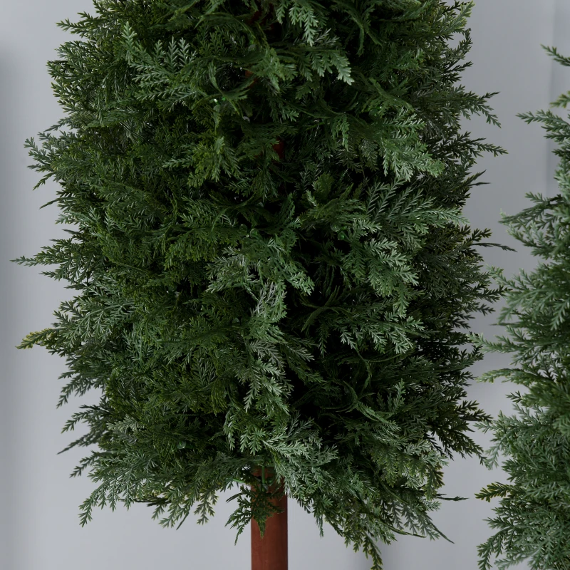 Outsunny Set of 2 Artificial Pine Trees Fake Ceder Plant Potted Home Office Décor, 120cm