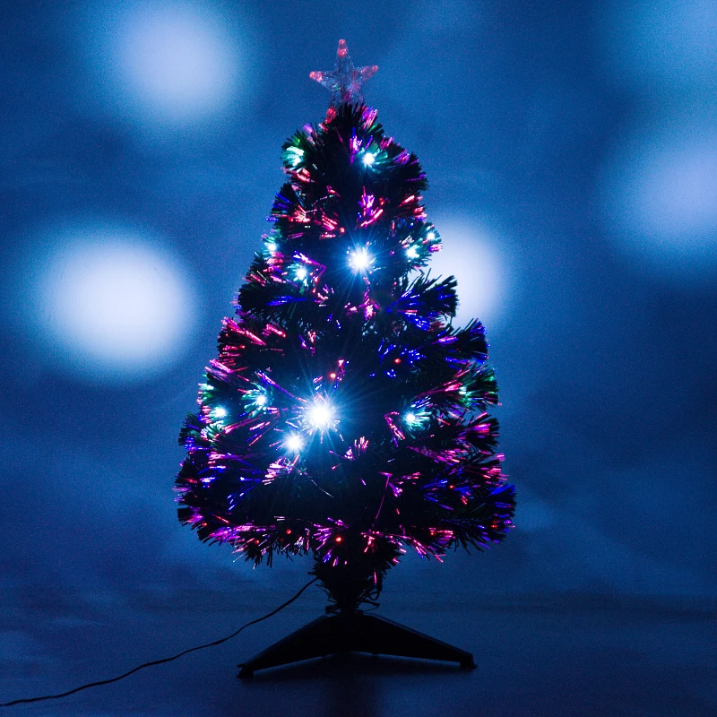 HOMCOM kerstboom dennenboom kerstboom met LED‘s glasvezelboom ster 8 model