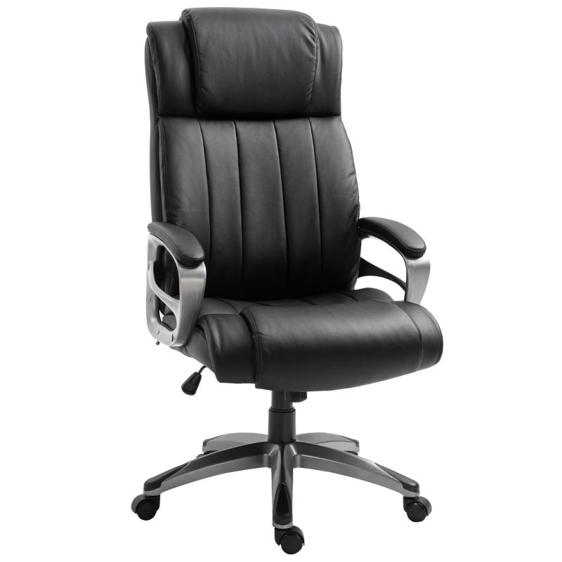 Vinsetto kantoorstoel massage, directiestoel met massagefunctie, in hoogte verstelbare gamestoel, ergonomische draaistoel, massagestoel, zwart, 64,5 x 79 x 115 - 126 cm | Aosom.nl