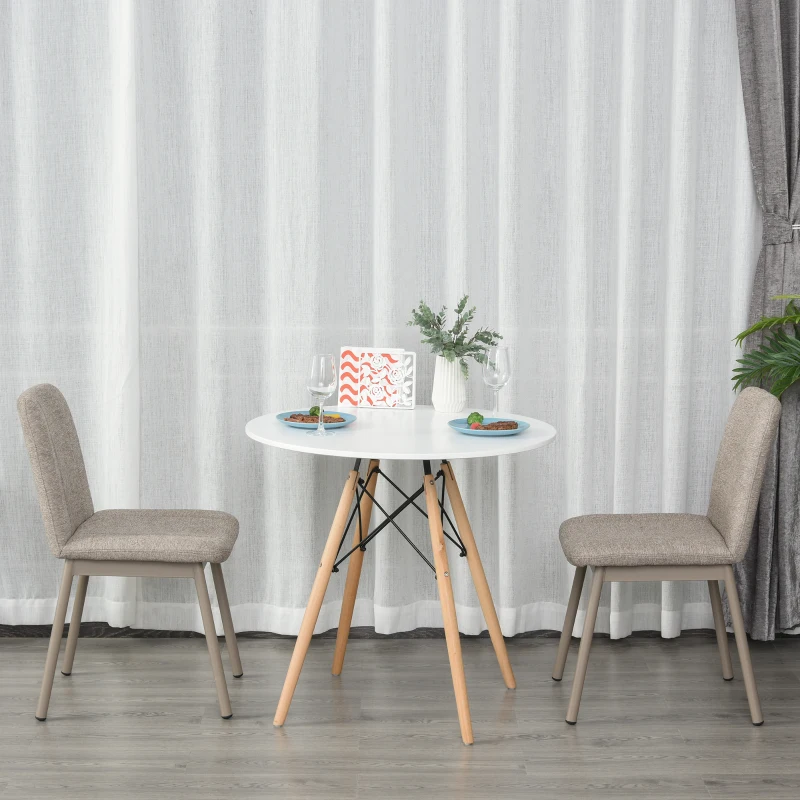 HOMCOM 2 Pieces Armless Dining Chair with Metal Leg Sponge Padding for Home Office