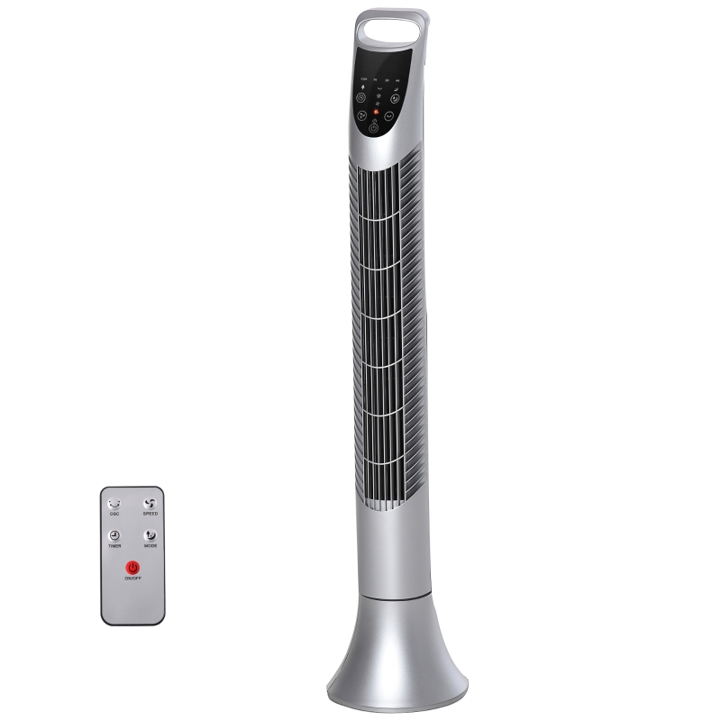 HOMCOM Tower Fan 3 Speed 3 Mode 7.5h Timer 70° Oscillation LED Panel Remote Controller