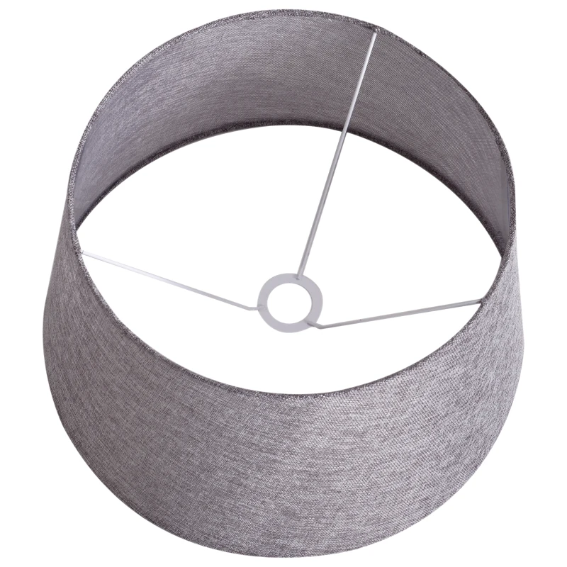 HOMCOM Tripod Floor Lamps for Living Room Bedroom, Modern Adjustable Standing Lamp with Wood Legs, Drum Fabric Shade, 99-143cm, Grey