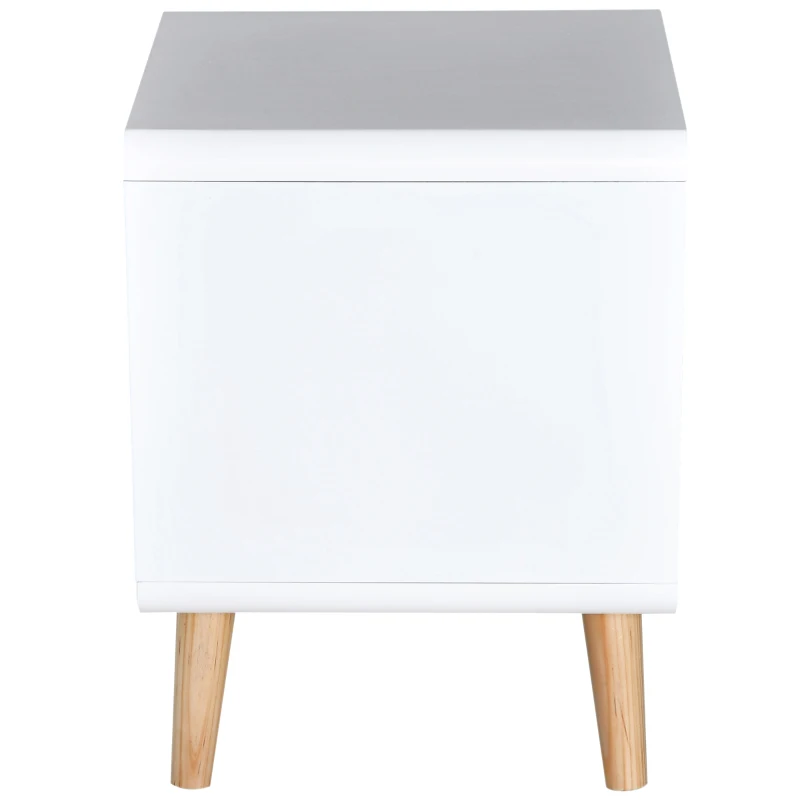 HOMCOM Nachttafeltje modern design nachtkastje met 1 plank wit