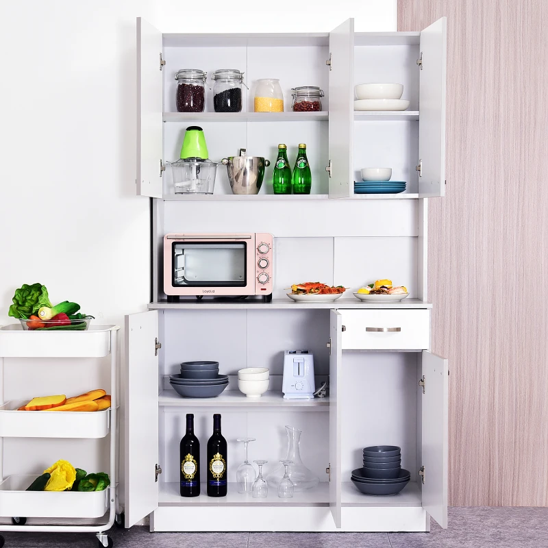 HOMCOM 4-Door Kitchen Display-White