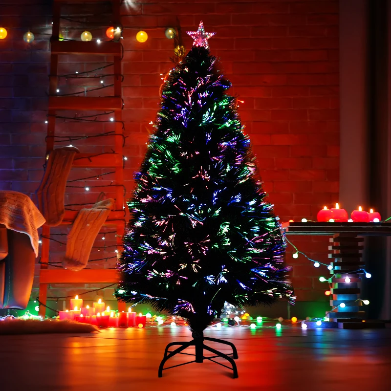 HOMCOM Kerstboom dennenboom kerstboom LED-optische vezel boom ster 8 model