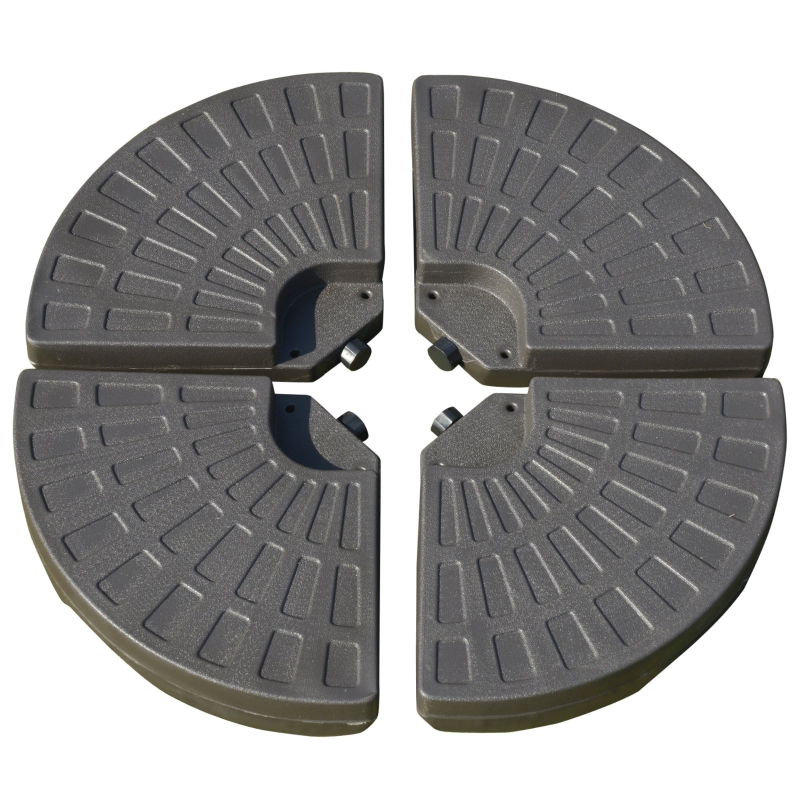 Outsunny 4PCs Cantilever Patio Umbrella Base Stand w/Carry Handles, Water & Sand Filled