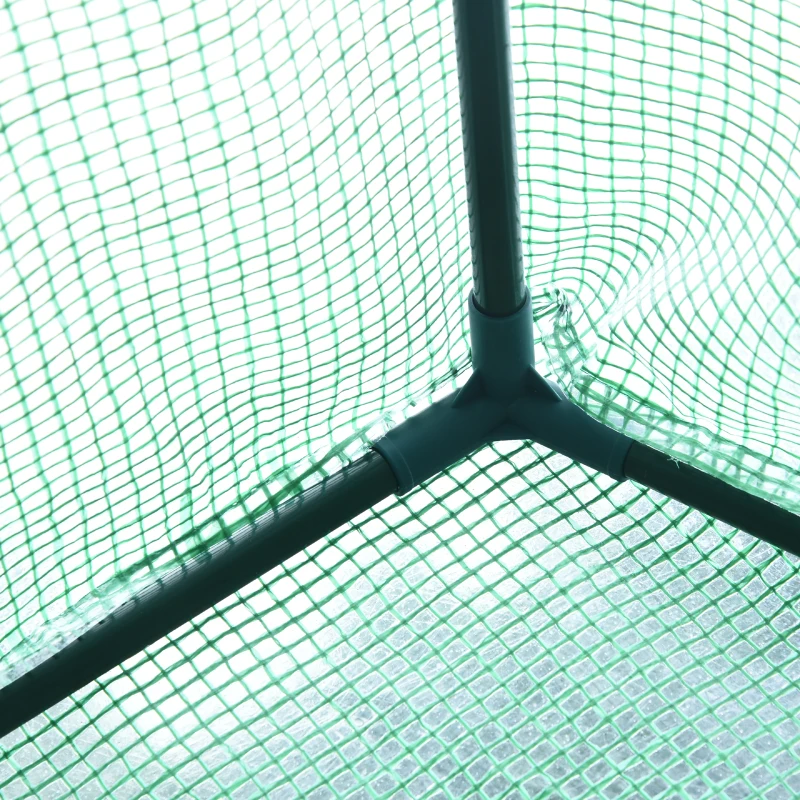 Outsunny Greenhouse W/ Shelves, Polytunnel, 244 x 182 x 213 cm-Green