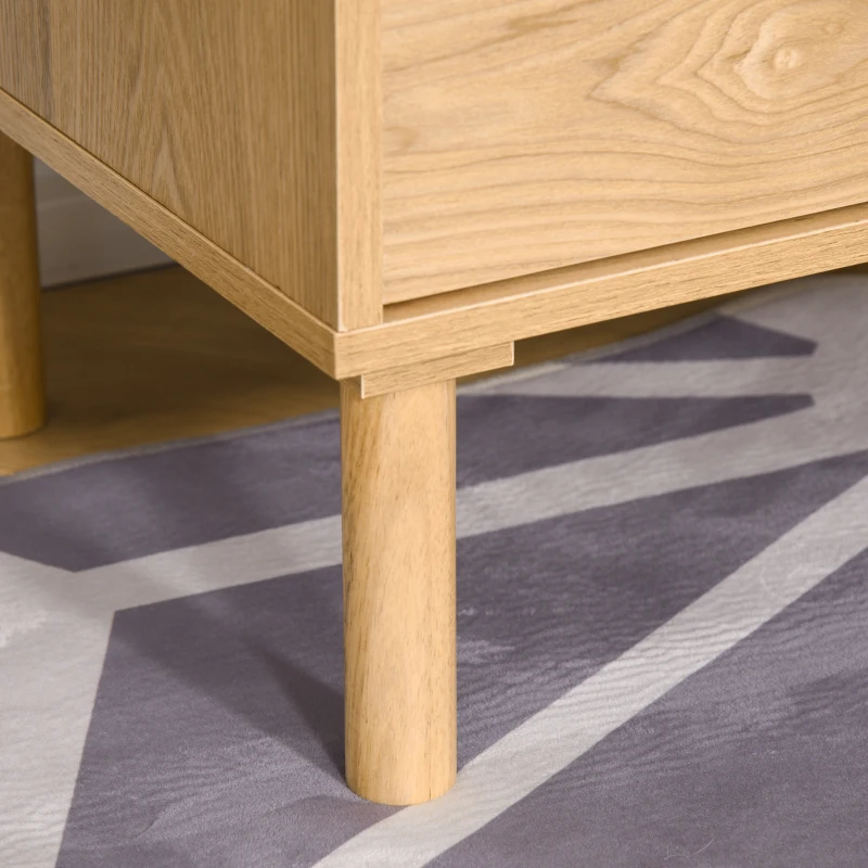 HOMCOM Bedside Drawer Chest Storage Cabinet Side Table Dresser for Living Room