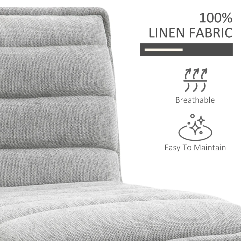 HOMCOM Mid-Century Home Barstool w/ Padded Armless Swivel Chair Wood Frame Grey