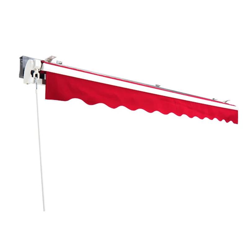 Outsunny Manual Retractable Awning, 3x2.5 m-Red