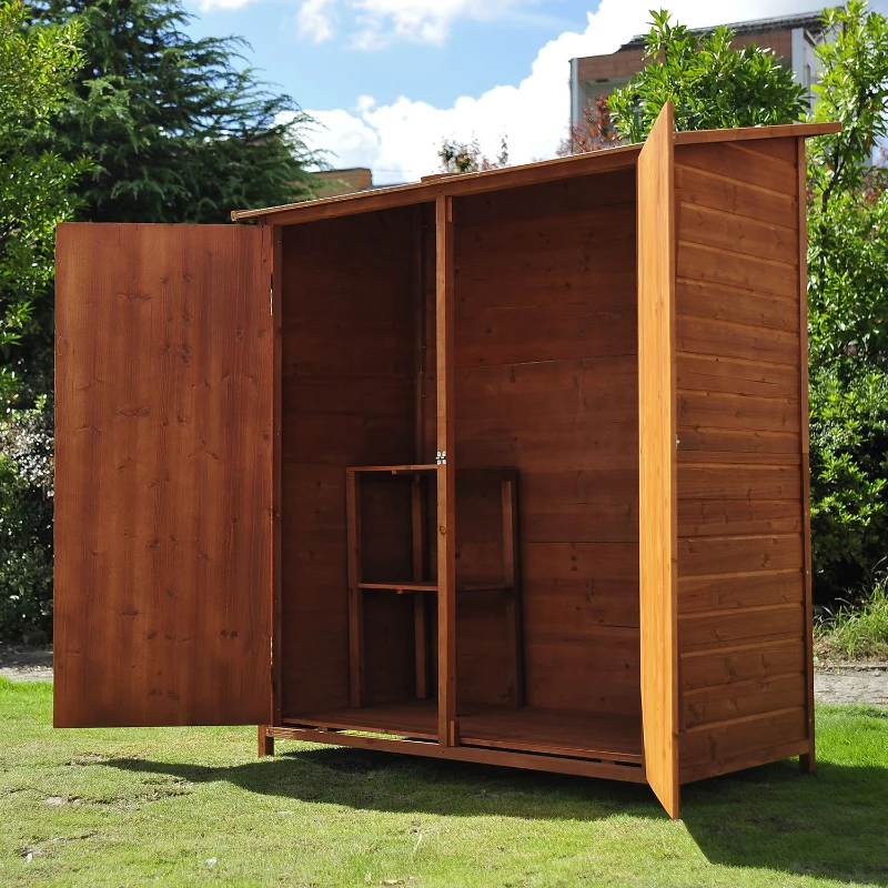 Outsunny Garden Shed Double Door Storage Cabinet