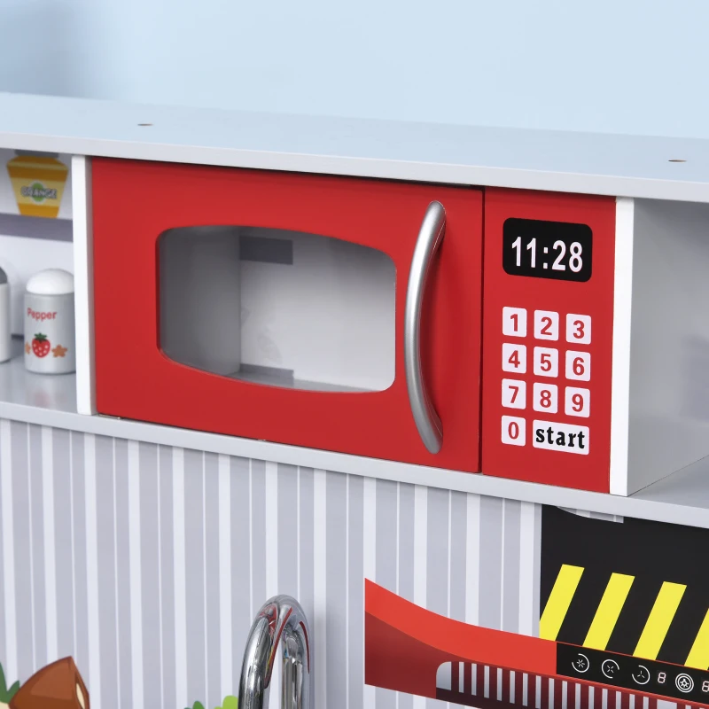 Kinderkeuken en kinderbrandweerkazerne 2-in-1 speelkeuken met accessoires 3+ grenen MDF