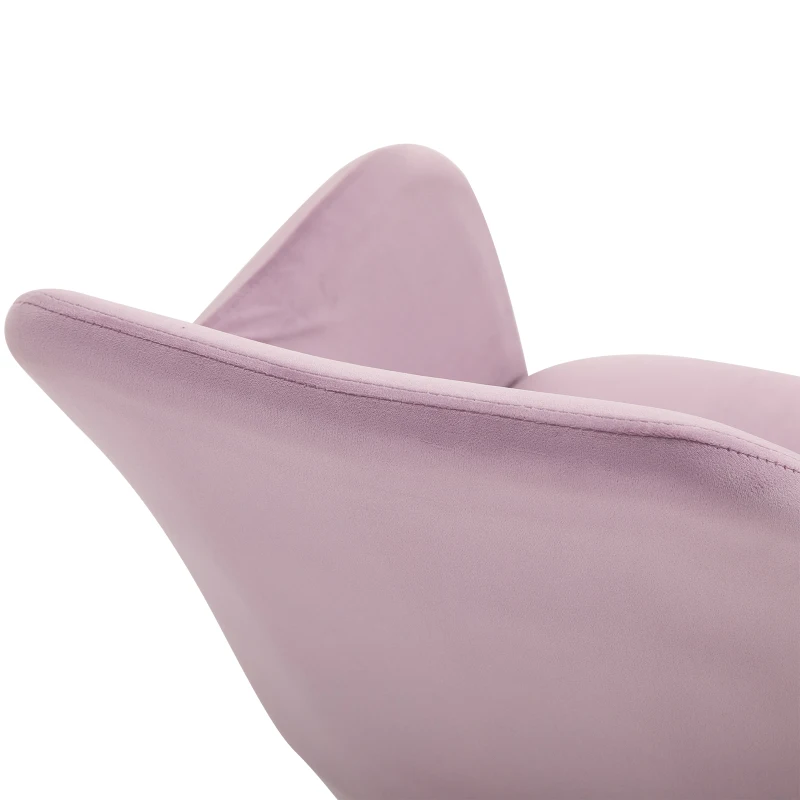 HOMCOM moderne schommelstoel ligstoel linnen schuimstof metaal beuken lila