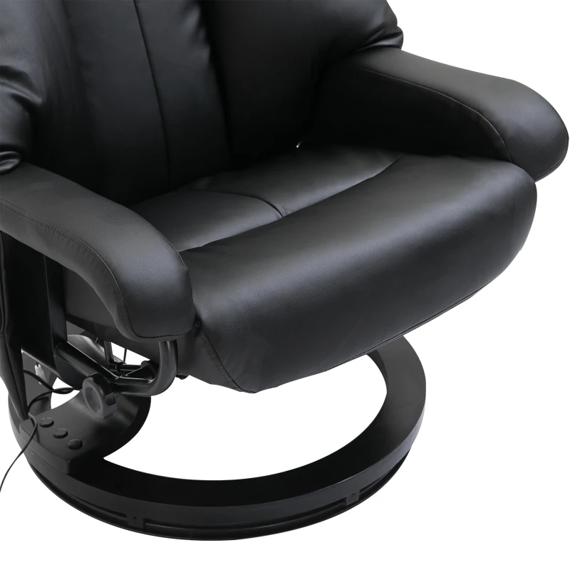 HOMCOM Recliner Massage Chair W/Foot Stool-Black