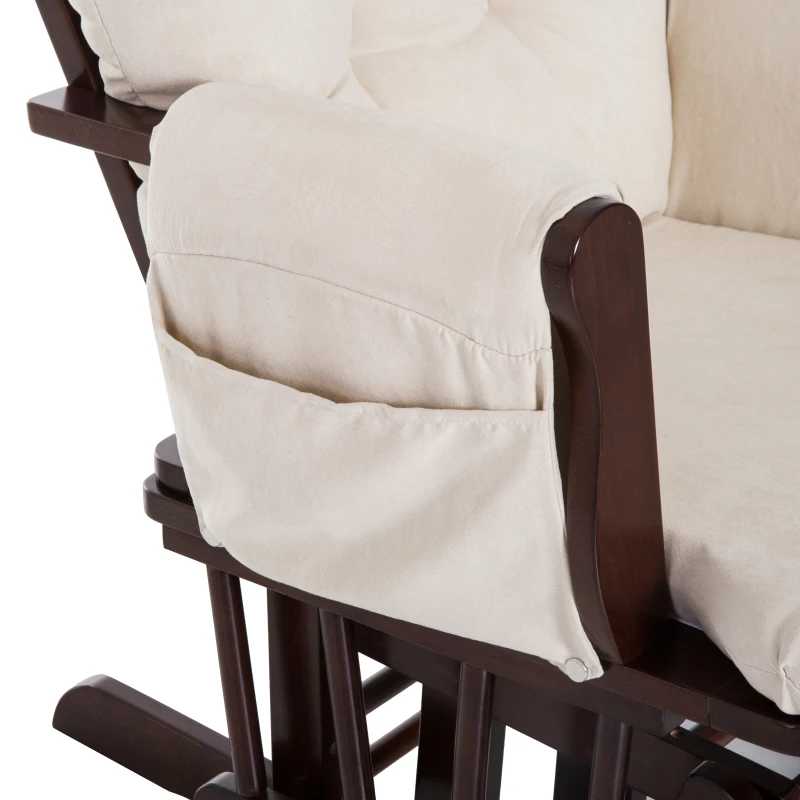 schommelstoel met kruk verpleegstoel schommelstoel synthetisch suède 2 kleuren