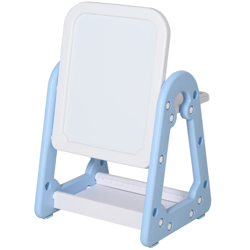 HOMCOM kinderbord met kinderstoel magnetisch schrijfbord voor 3-6 jaar blauw