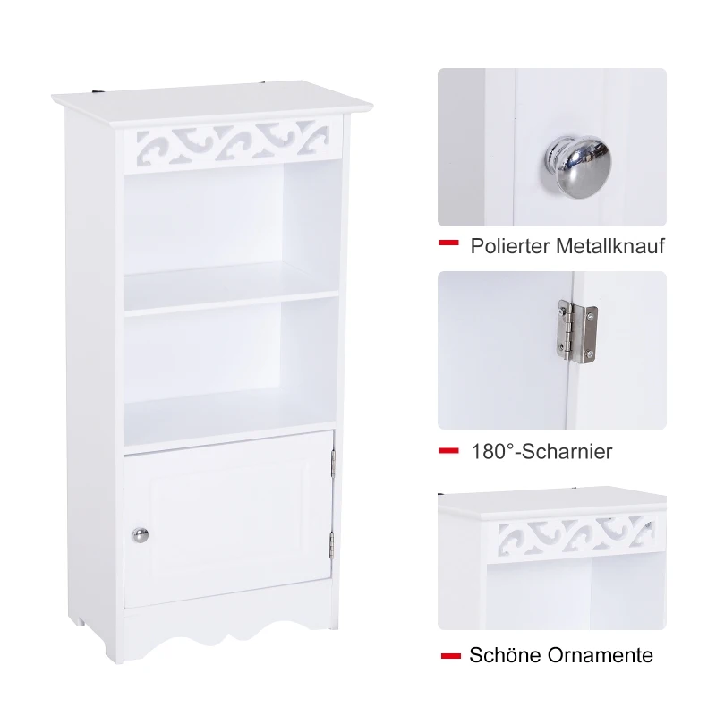 HOMCOM Badkamerkast linnenkast keukenkast opbergkast MDF wit