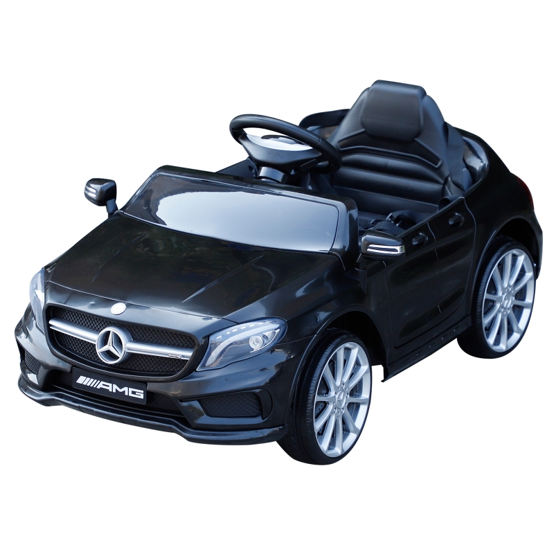 HOMCOM 6V Licensed Mercedes Benz Kids Ride On Car Headlight Music Remote Control Black