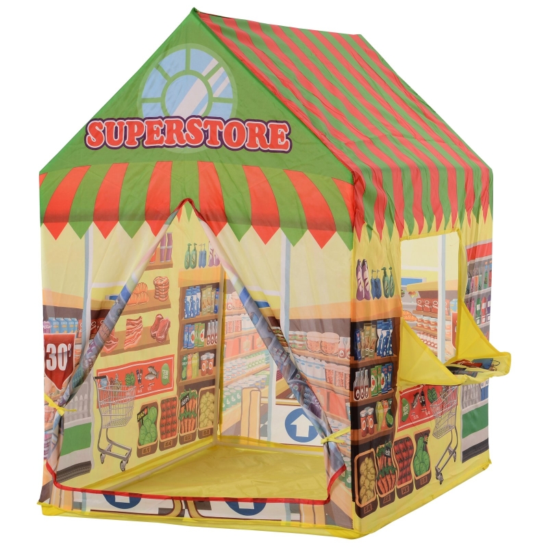 HOMCOM kinderspeeltent speeltent supermarktdeur en verkoopvenster 3 jaar
