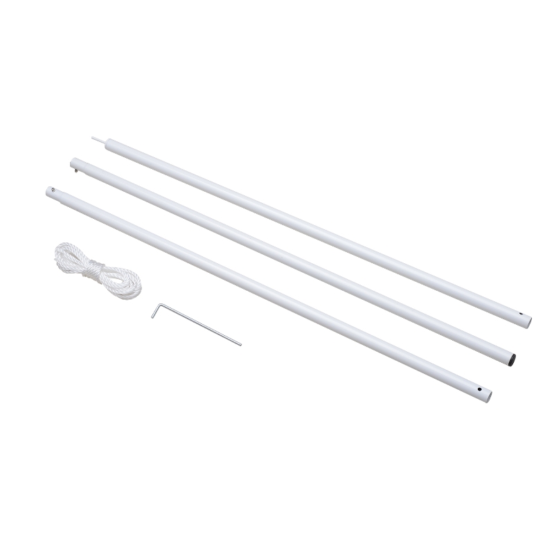 Outsunny Iron Awning Sail Shade Pole Kit White