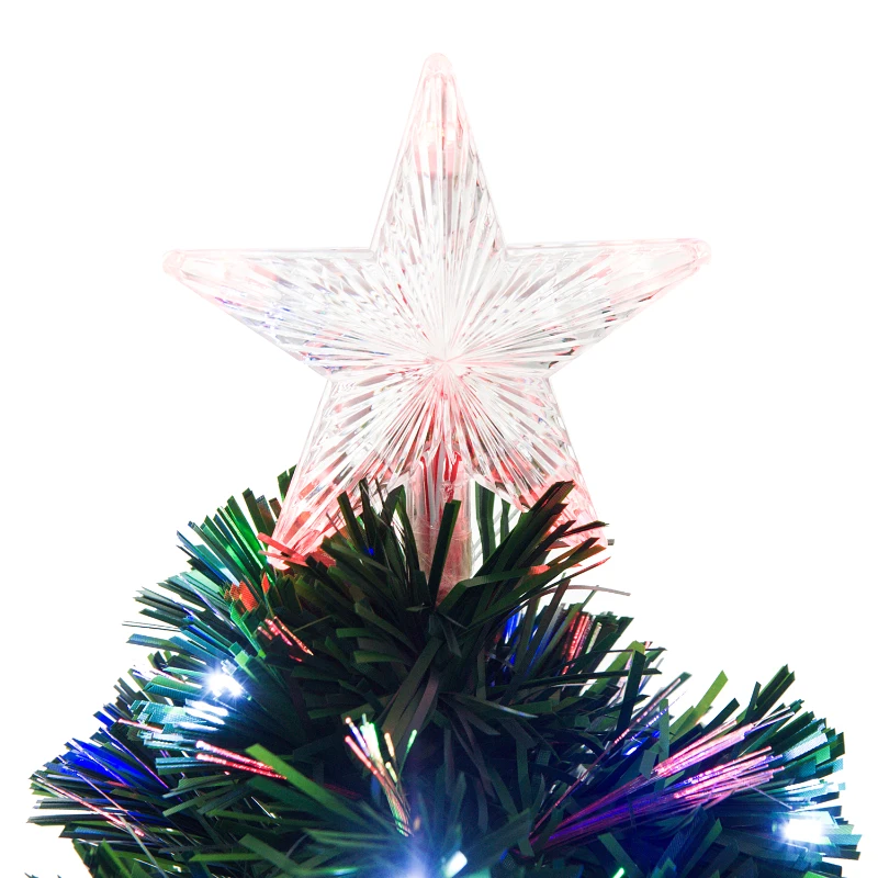 HOMCOM kerstboom dennenboom kerstboom met LED‘s glasvezelboom ster 8 model